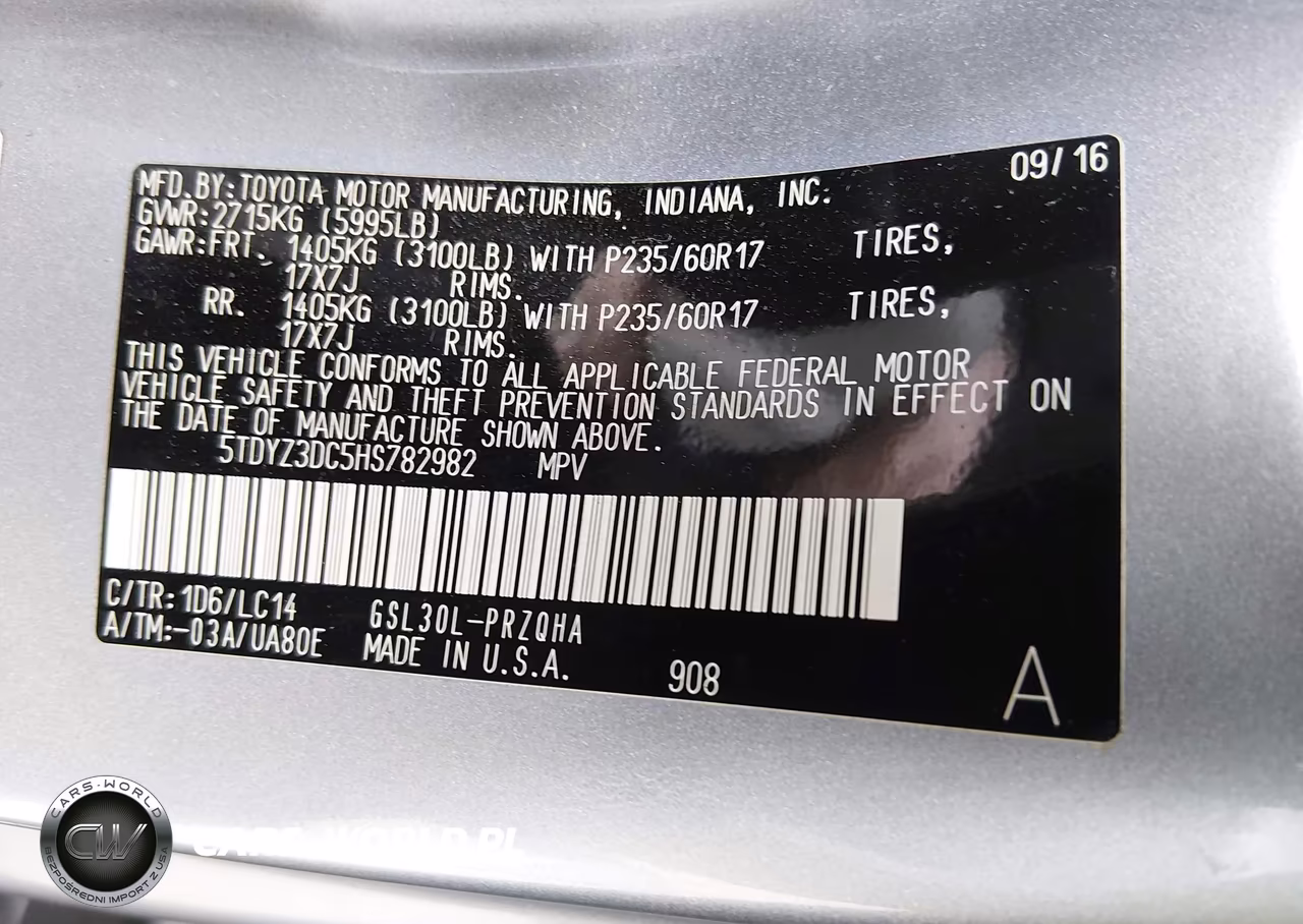 2017 Toyota Sienna Xle 8 Passenger VIN:5TDYZ3DC5HS782982 - 9
