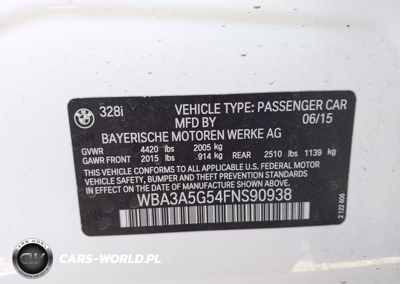 2015 BMW 328I VIN:WBA3A5G54FNS90938 - 9