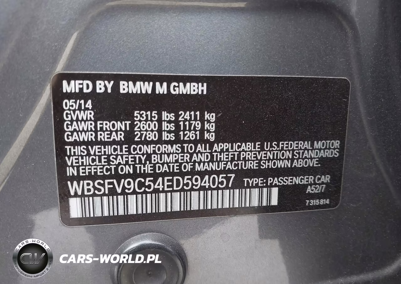 2014 BMW M5 VIN:WBSFV9C54ED594057 - 9