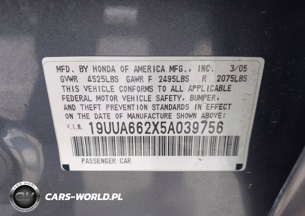 2005 Acura Tl VIN:19UUA662X5A039756 - 9
