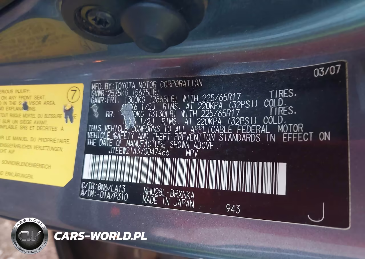 2007 Toyota Highlander Hybrid Limited V6 VIN:JTEEW21A370047486 - 9