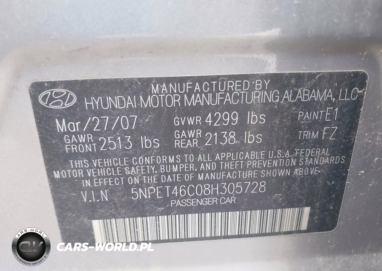 2008 Hyundai Sonata Gls VIN:5NPET46C08H305728 - 9
