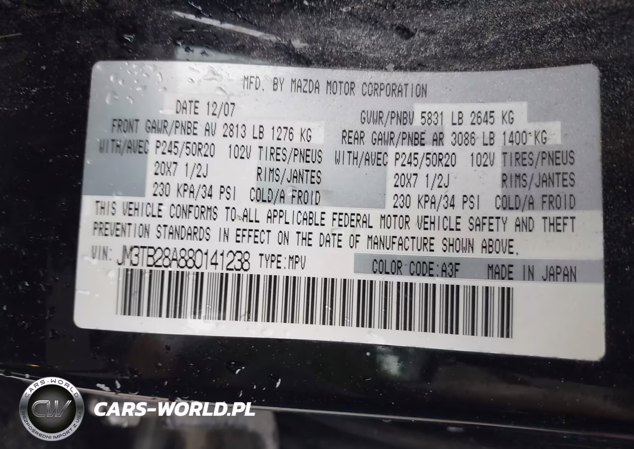 2008 Mazda Cx-9 Grand Touring VIN:JM3TB28A880141238 - 9