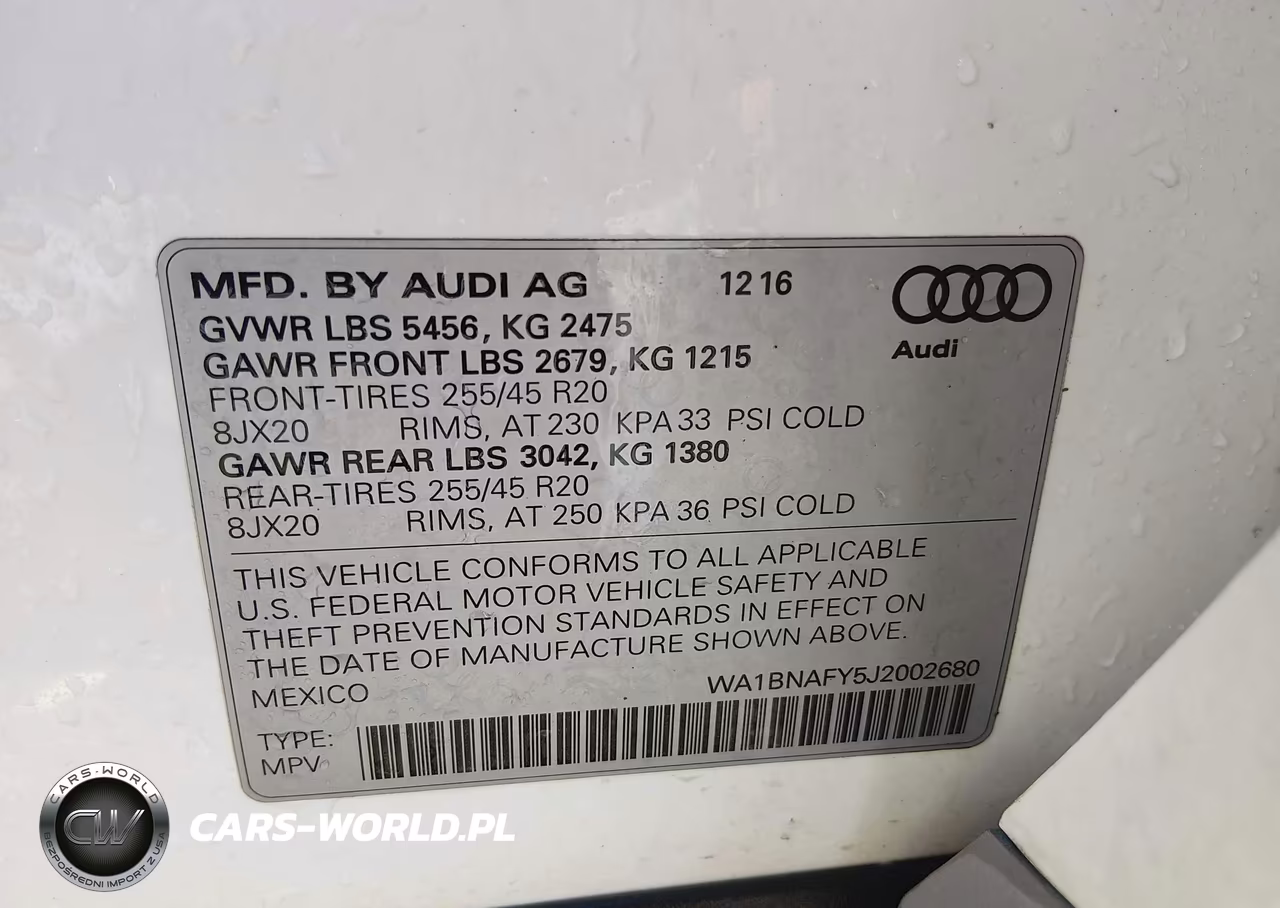 2018 Audi Q5 VIN:WA1BNAFY5J2002680 - 9