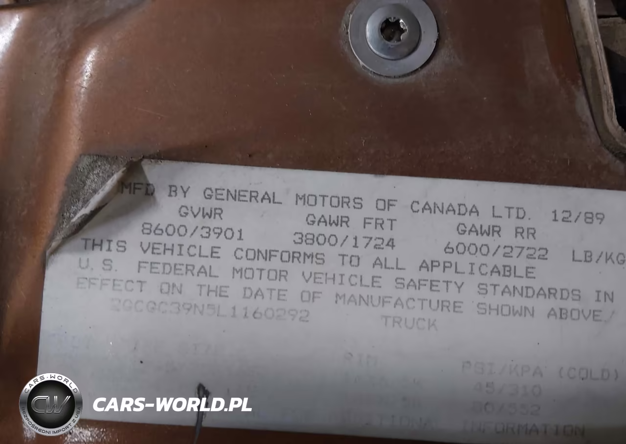1990 Chevrolet Gmt-400 C3500 VIN:2GCGC39N5L1160292 - 9