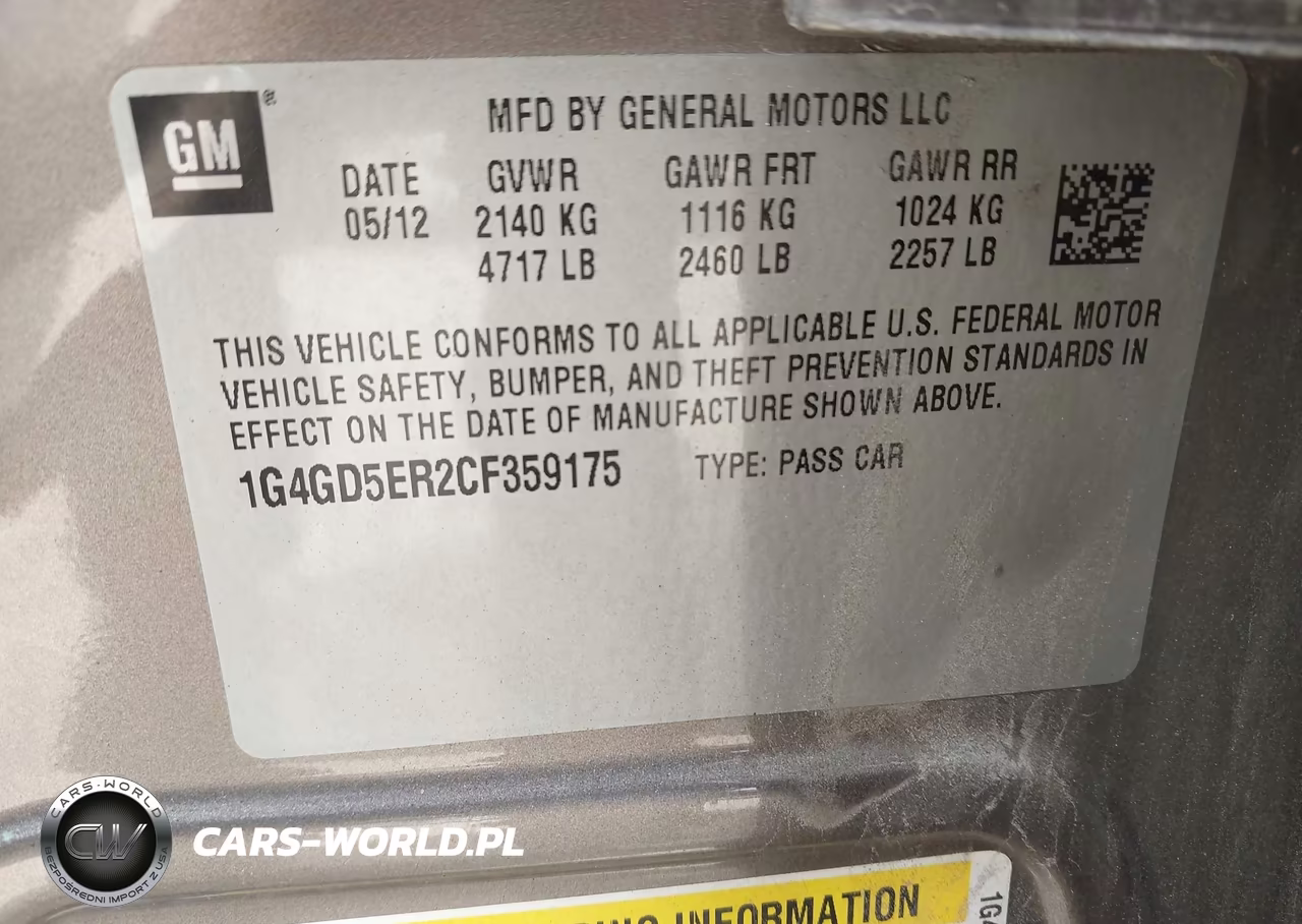 2012 Buick Lacrosse Premium 1 Group VIN:1G4GD5ER2CF359175 - 9