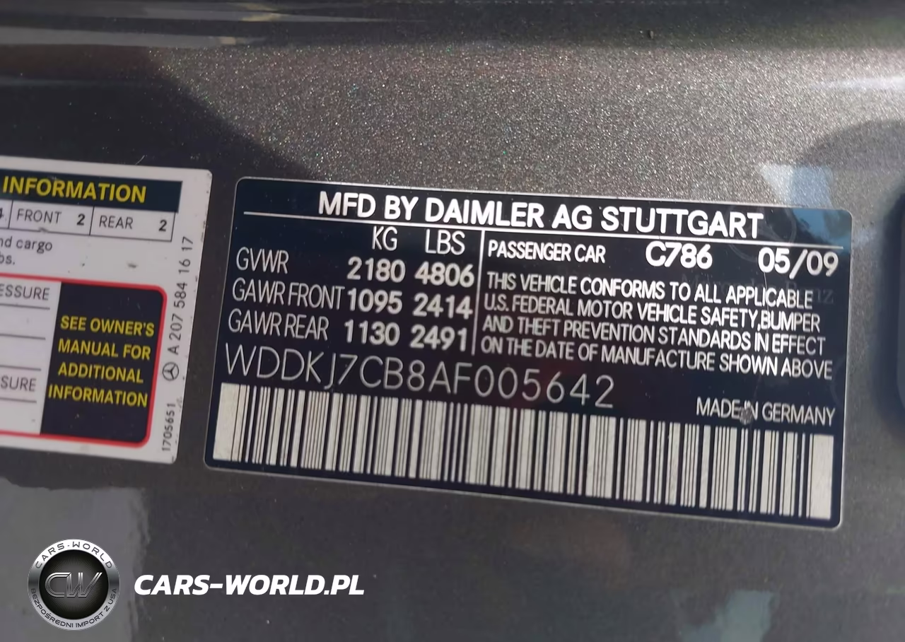 2010 Mercedes-Benz E 550 VIN:WDDKJ7CB8AF005642 - 9