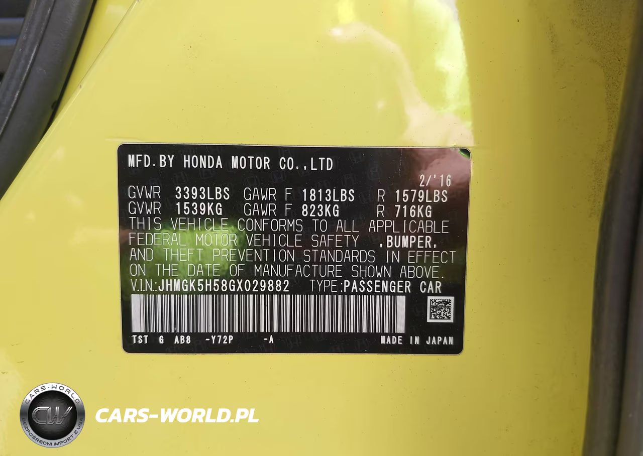 2016 Honda Fit Lx VIN:JHMGK5H58GX029882 - 9