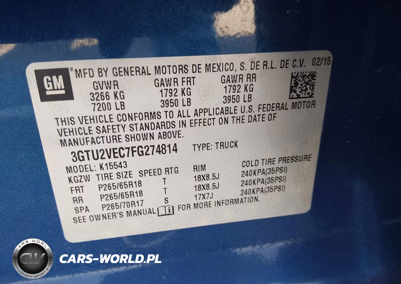 2015 GMC Sierra 1500 Slt VIN:3GTU2VEC7FG274814 - 9