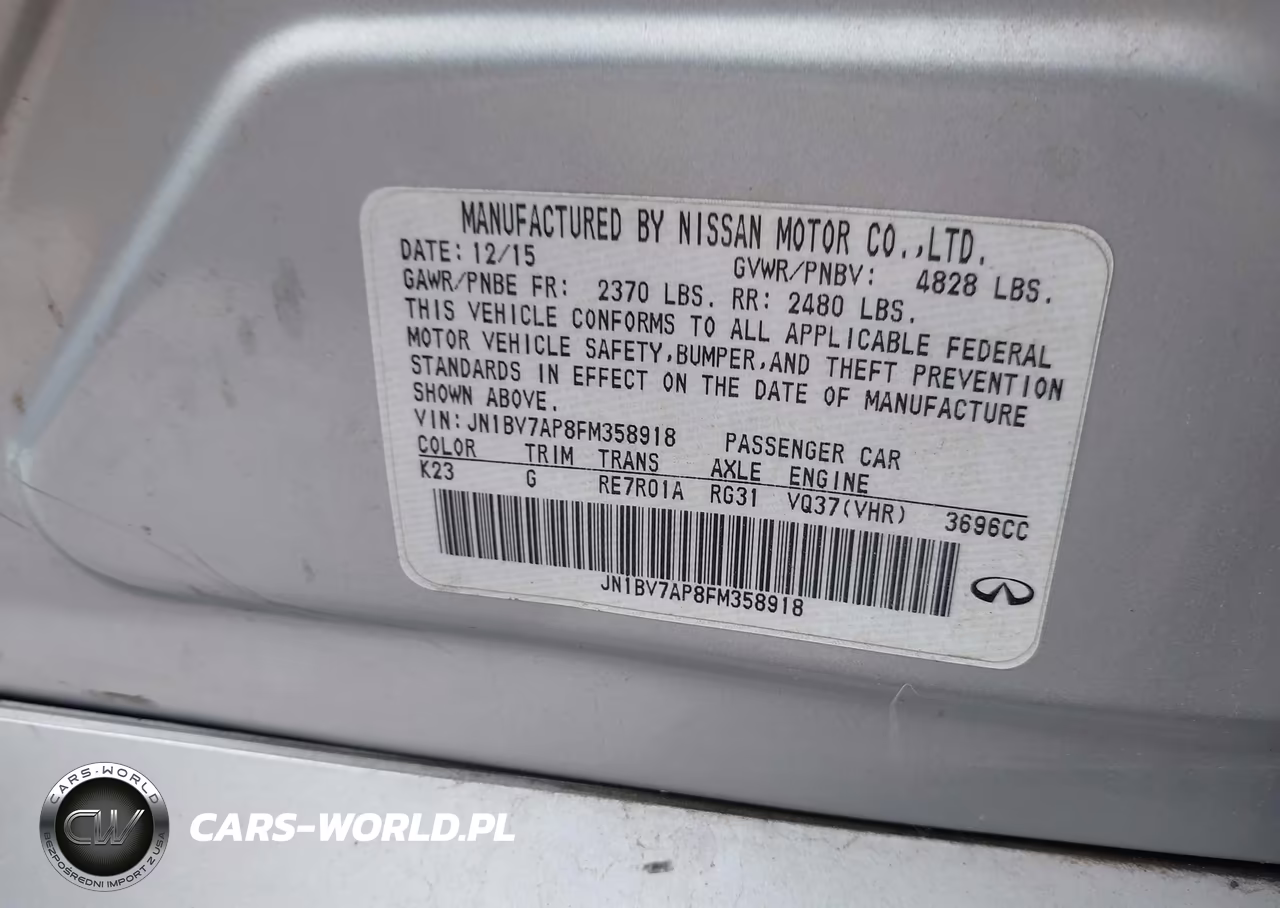 2015 Infiniti Q50 VIN:JN1BV7AP8FM358918 - 9