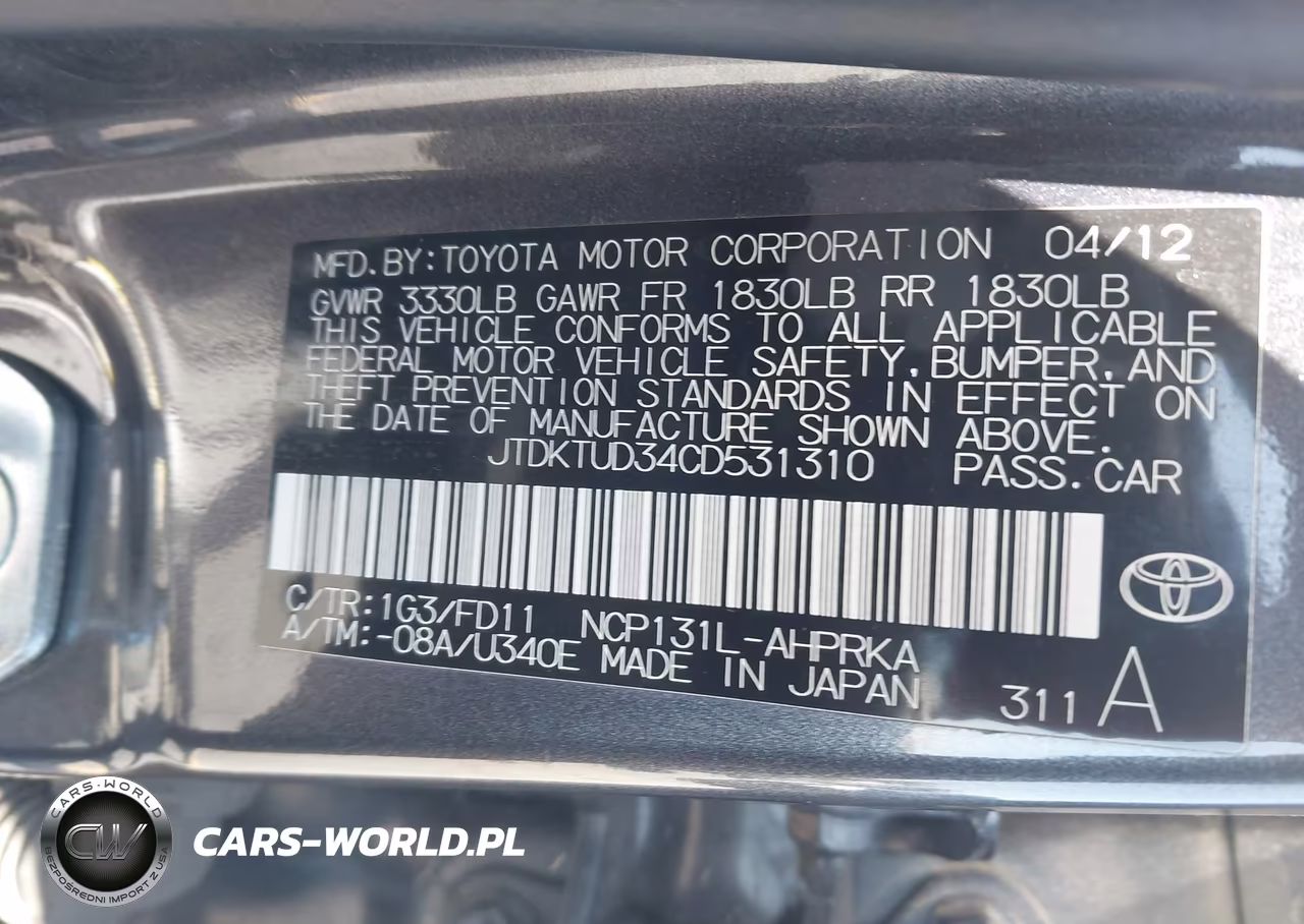 2012 Toyota Yaris Se VIN:JTDKTUD34CD531310 - 9