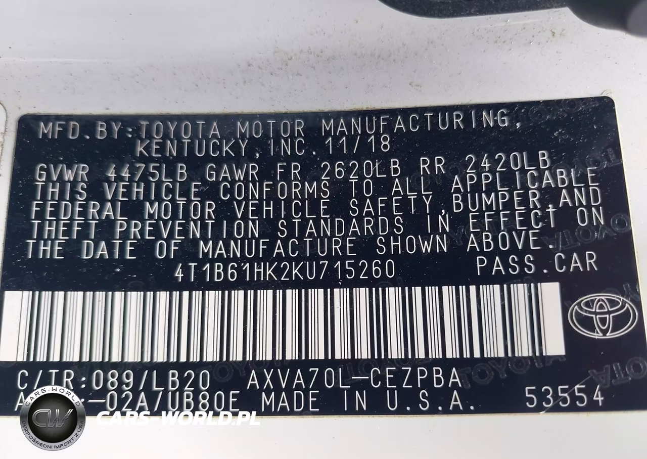 2019 Toyota Camry Xse VIN:4T1B61HK2KU715260 - 9