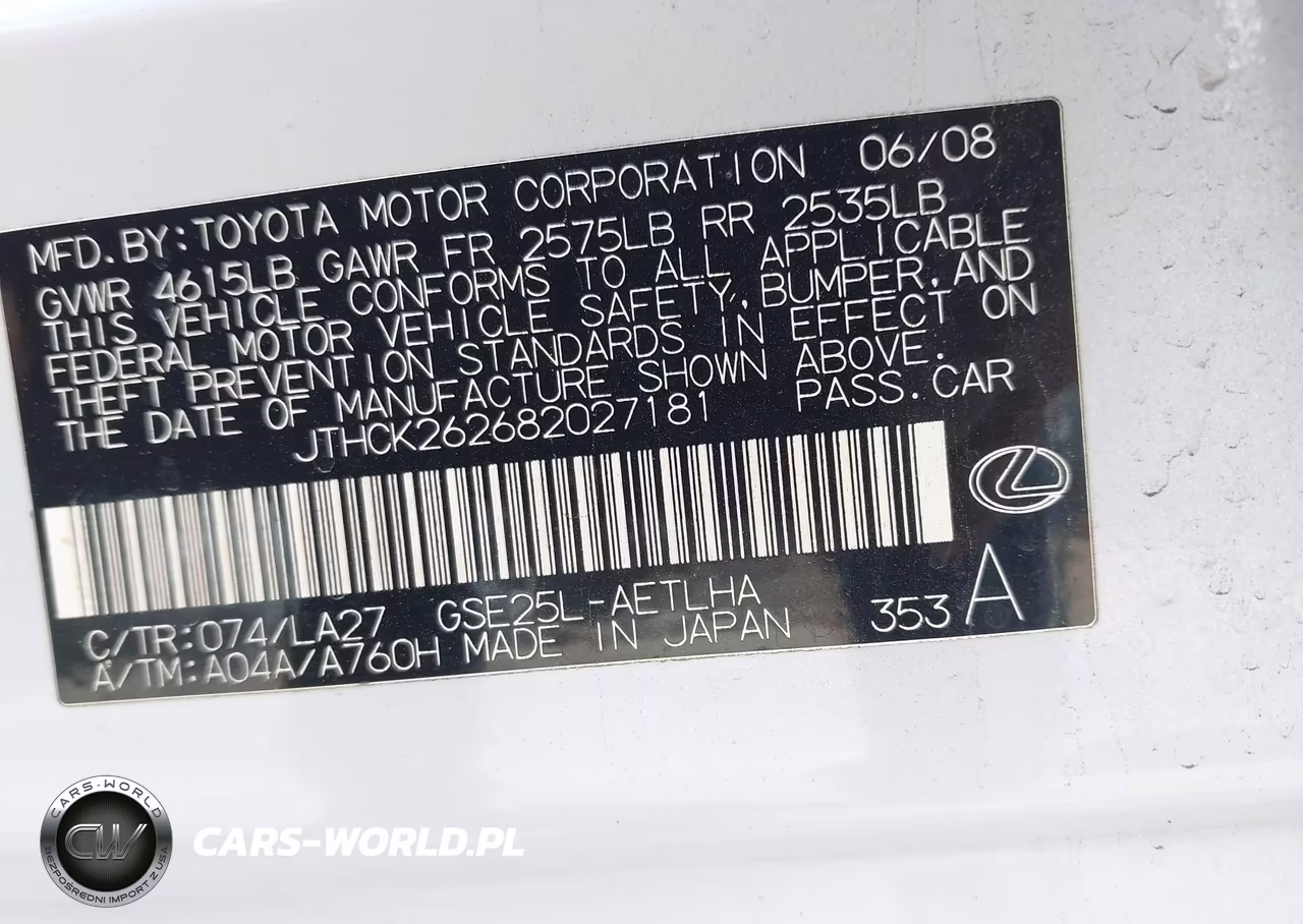 2008 Lexus Is 250 VIN:JTHCK262682027181 - 9