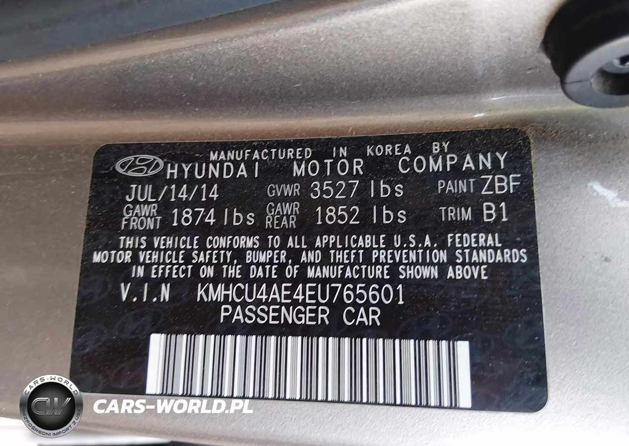 2014 Hyundai Accent Gls VIN:KMHCU4AE4EU765601 - 9