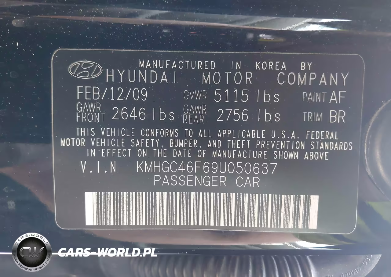 2009 Hyundai Genesis 4.6 VIN:KMHGC46F69U050637 - 9