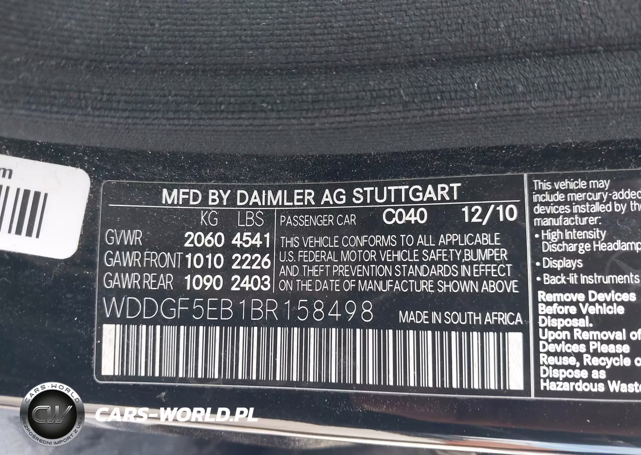 2011 Mercedes-Benz C 300 Luxury-Sport VIN:WDDGF5EB1BR158498 - 9