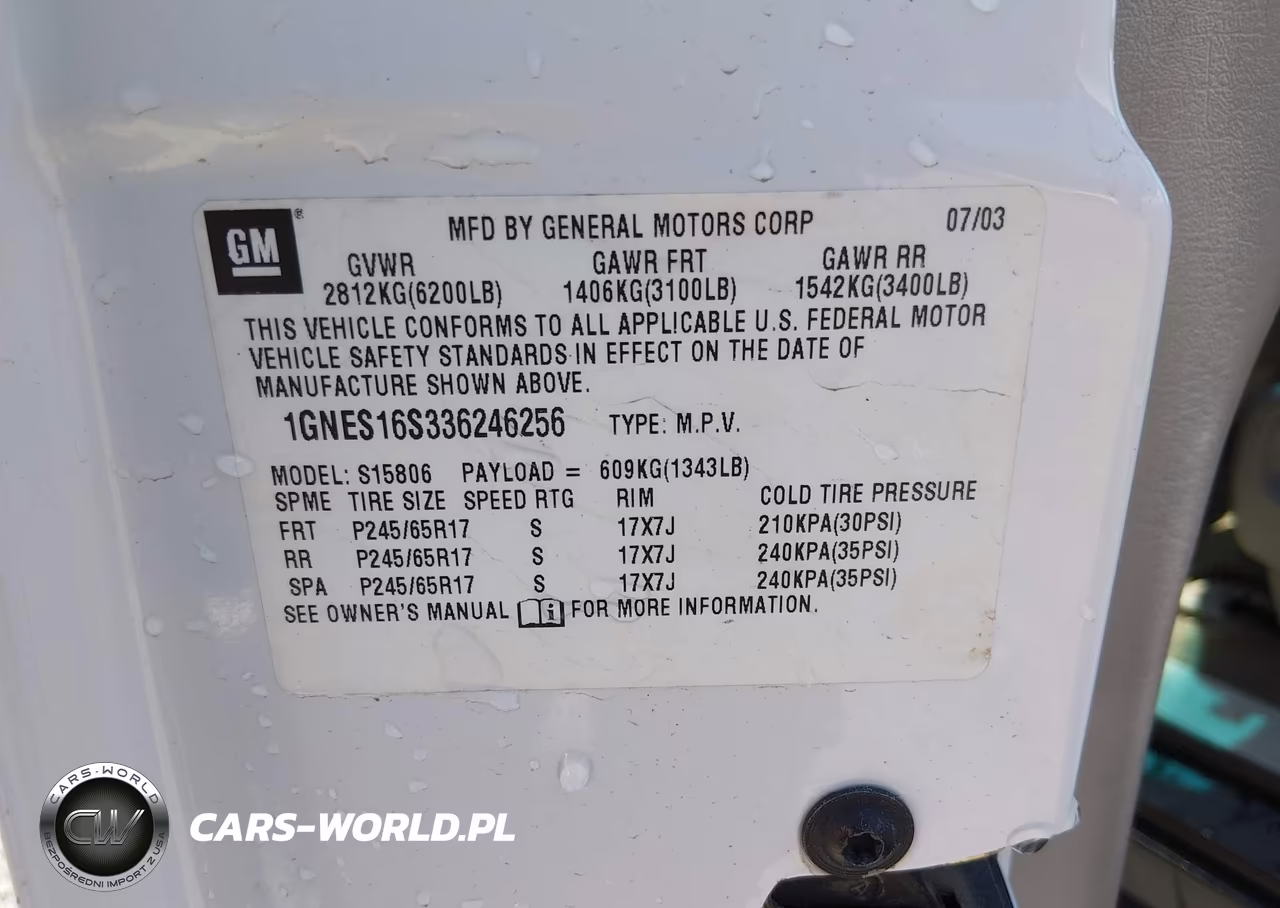 2003 Chevrolet Trailblazer Ext Ls VIN:1GNES16S336246256 - 9