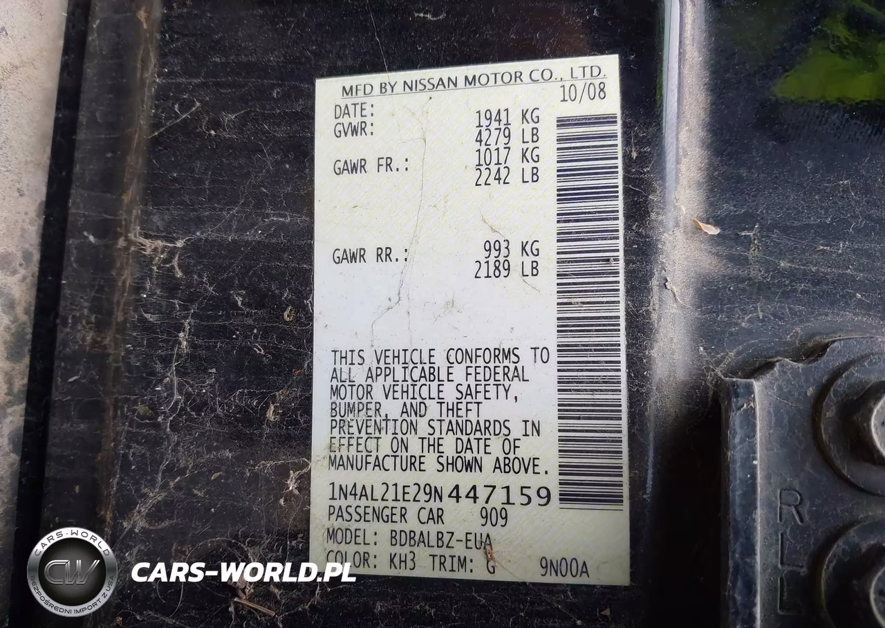 2009 Nissan Altima 2.5 S VIN:1N4AL21E29N447159 - 9