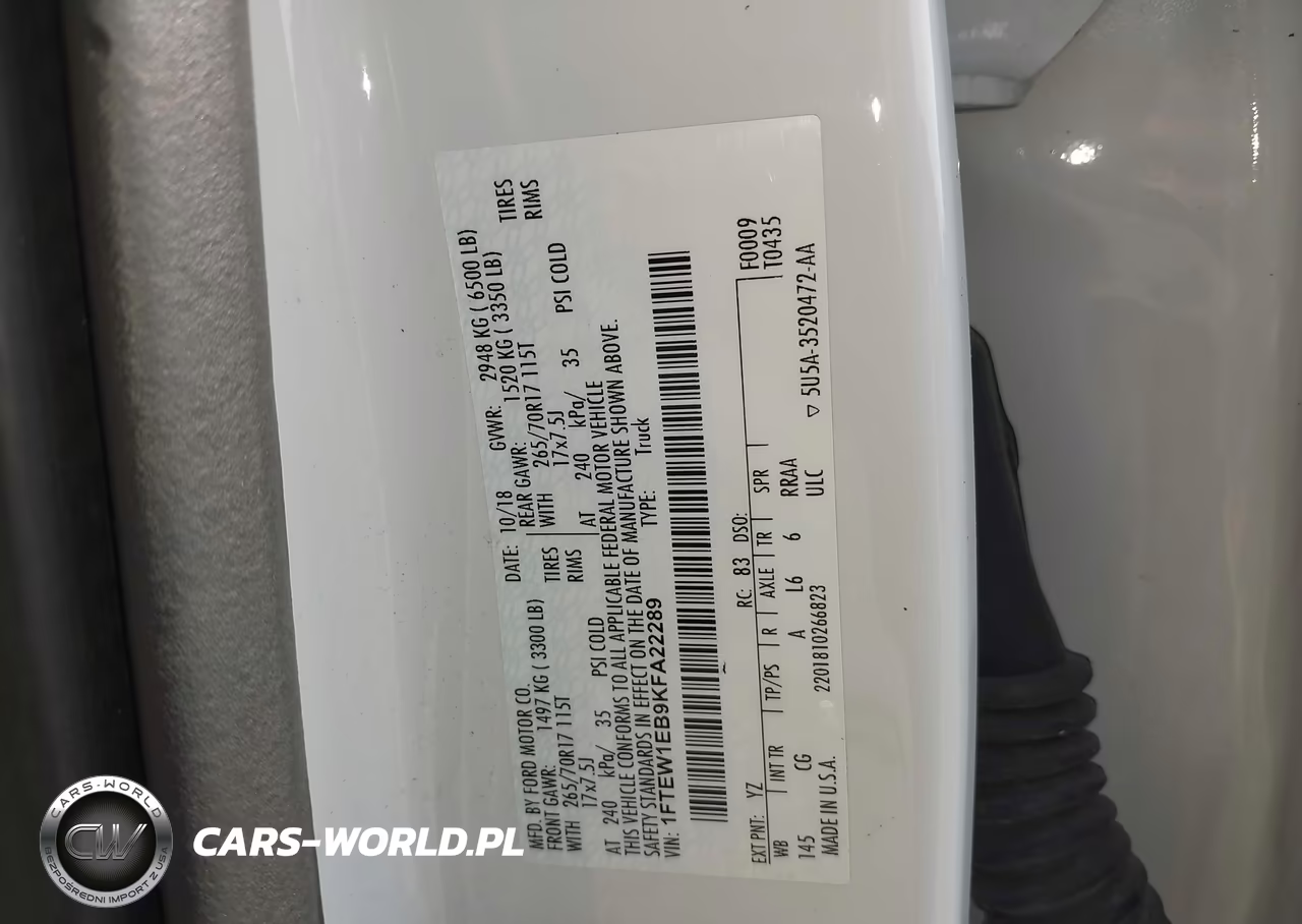 2019 Ford F-150 Xl VIN:1FTEW1EB9KFA22289 - 9