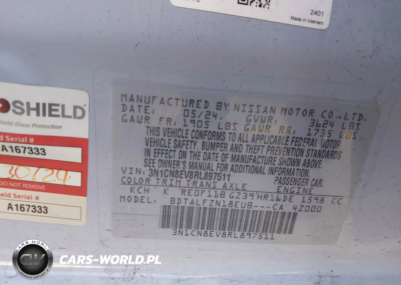 2024 Nissan Versa 1.6 Sv VIN:3N1CN8EV8RL897511 - 9