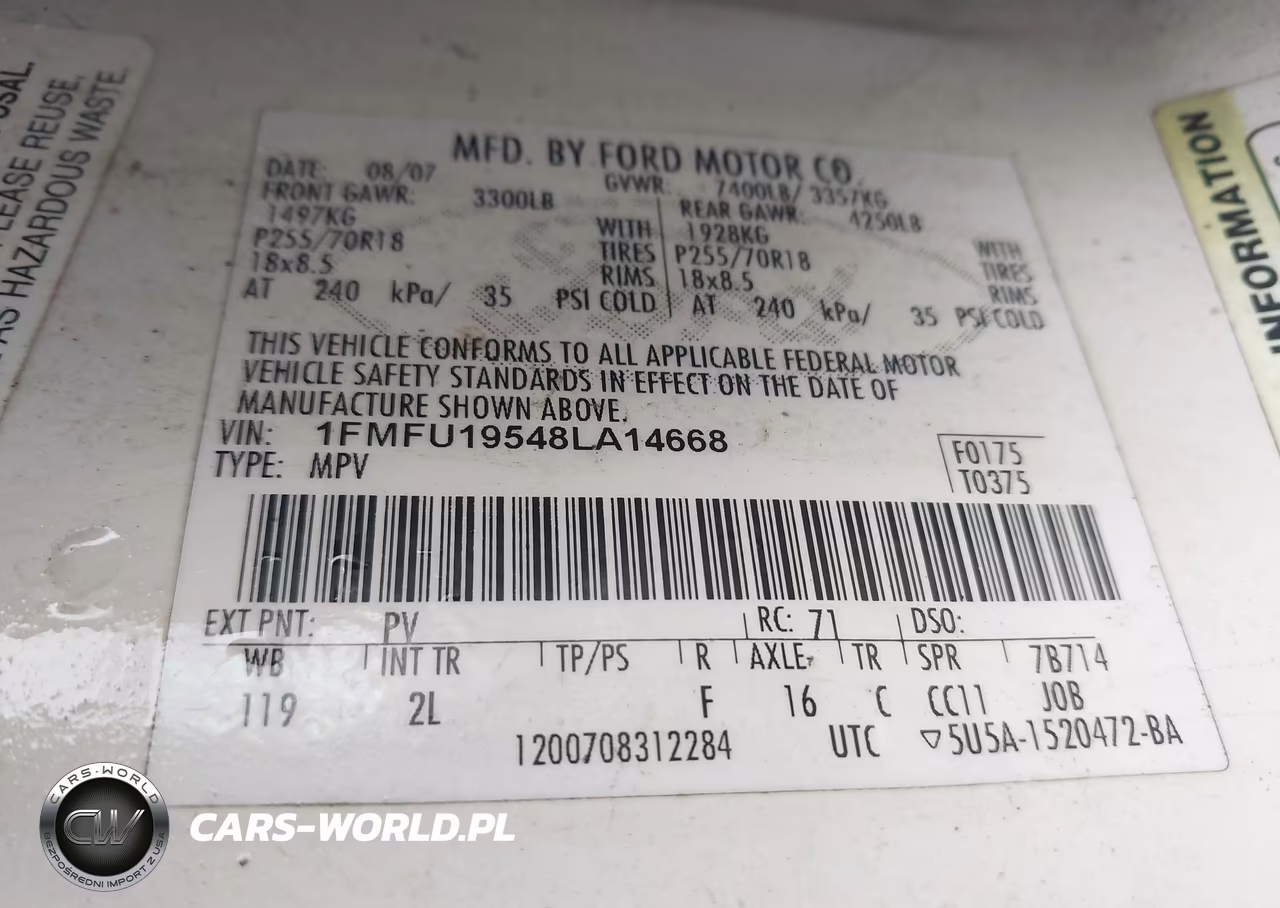 2008 Ford Expedition Limited VIN:1FMFU19548LA14668 - 9