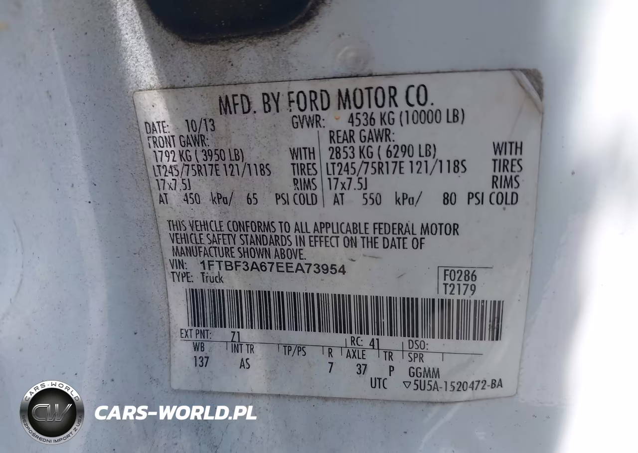 2014 Ford F-350 Xl VIN:1FTBF3A67EEA73954 - 9