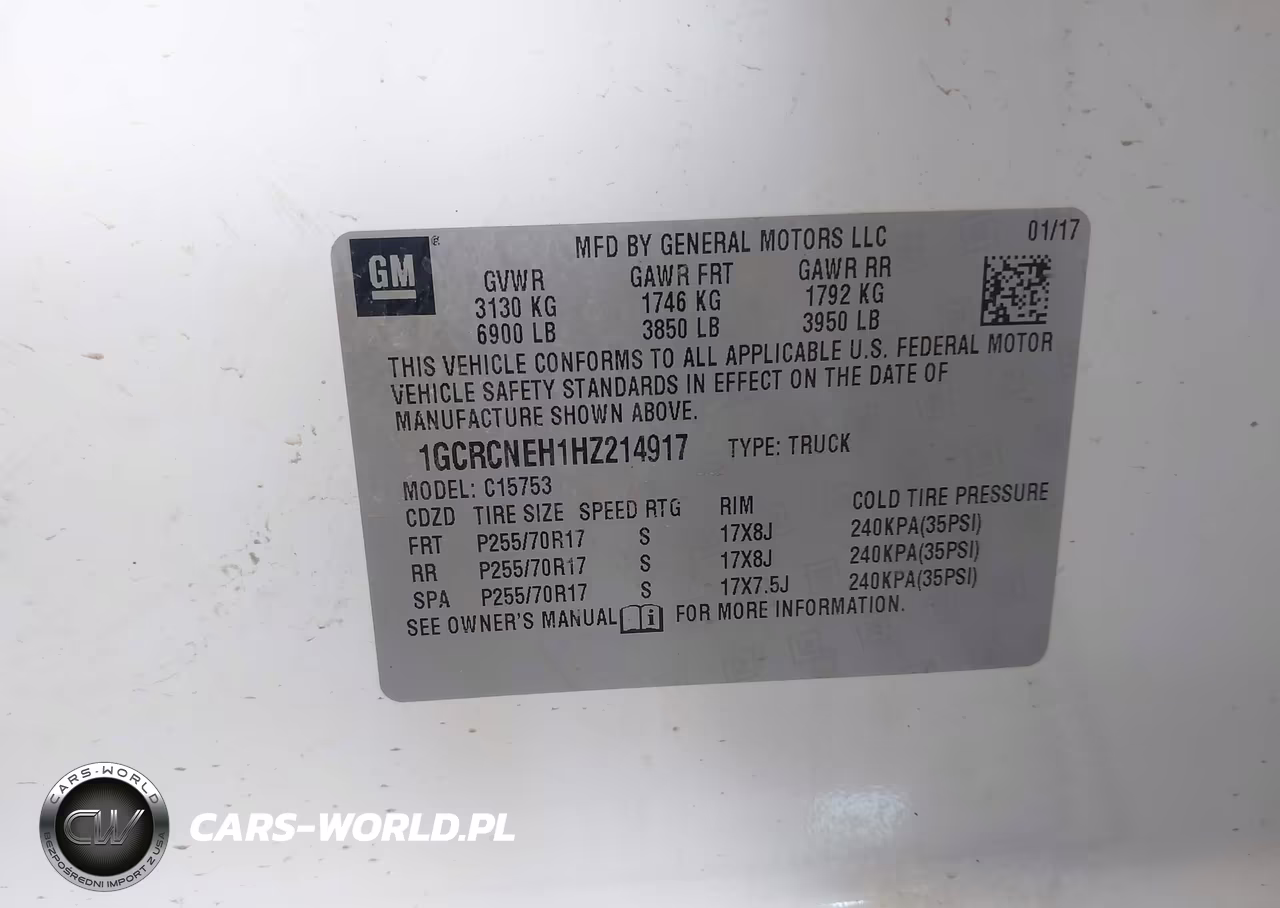 2017 Chevrolet Silverado 1500 Wt VIN:1GCRCNEH1HZ214917 - 9