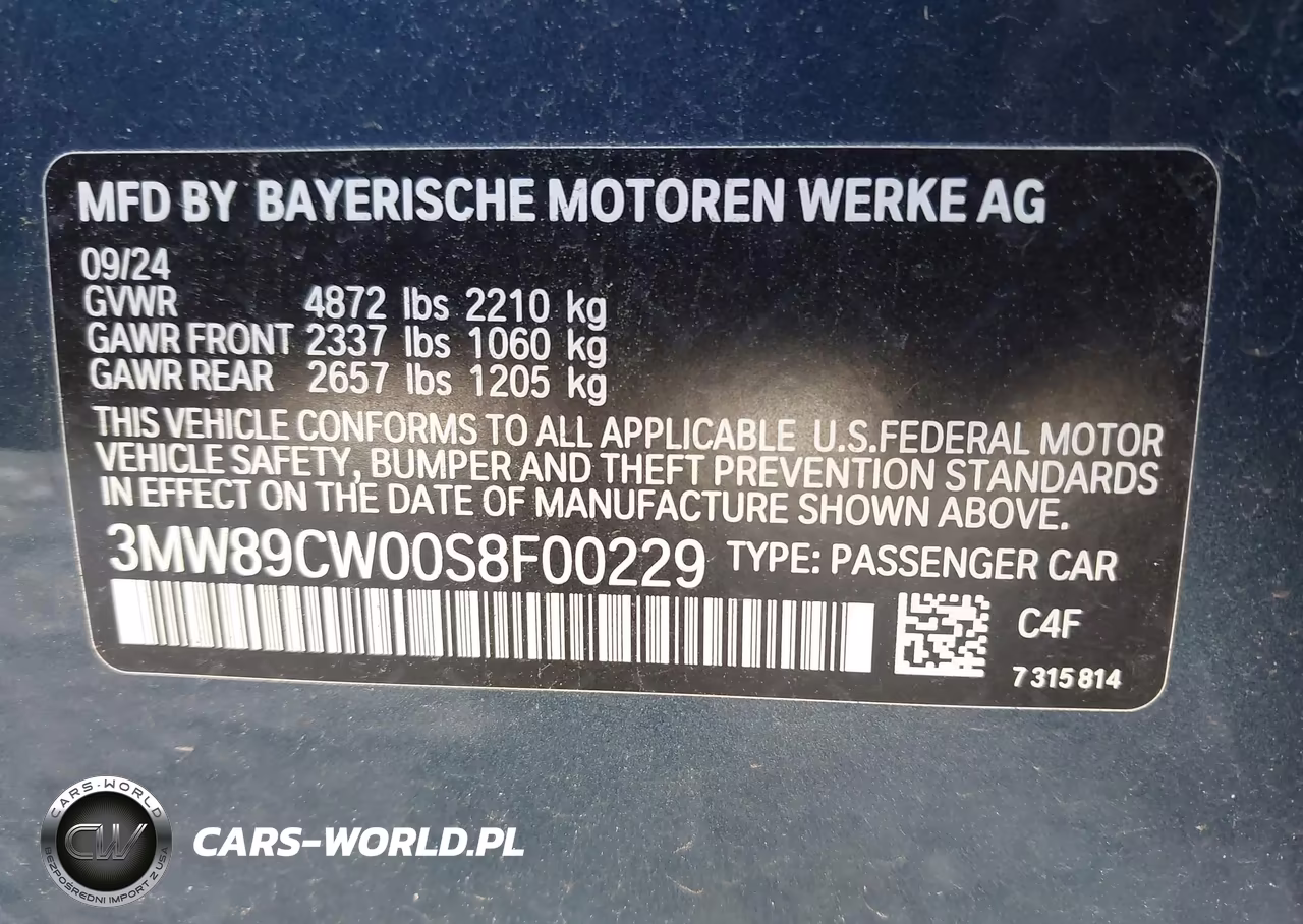 2025 BMW 330I xDrive VIN:3MW89CW00S8F00229 - 9