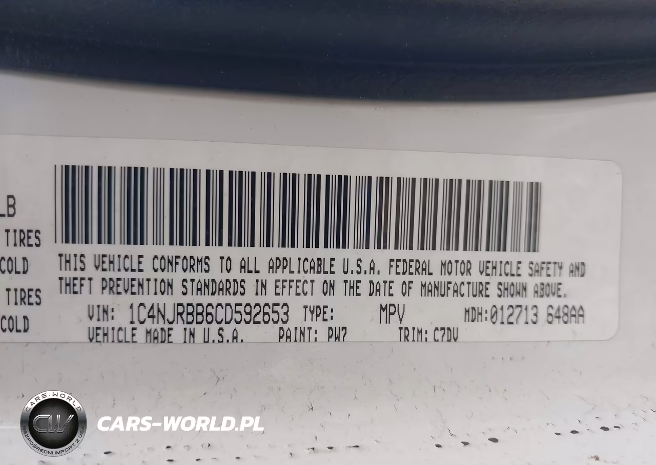 2012 Jeep Patriot Sport VIN:1C4NJRBB6CD592653 - 9