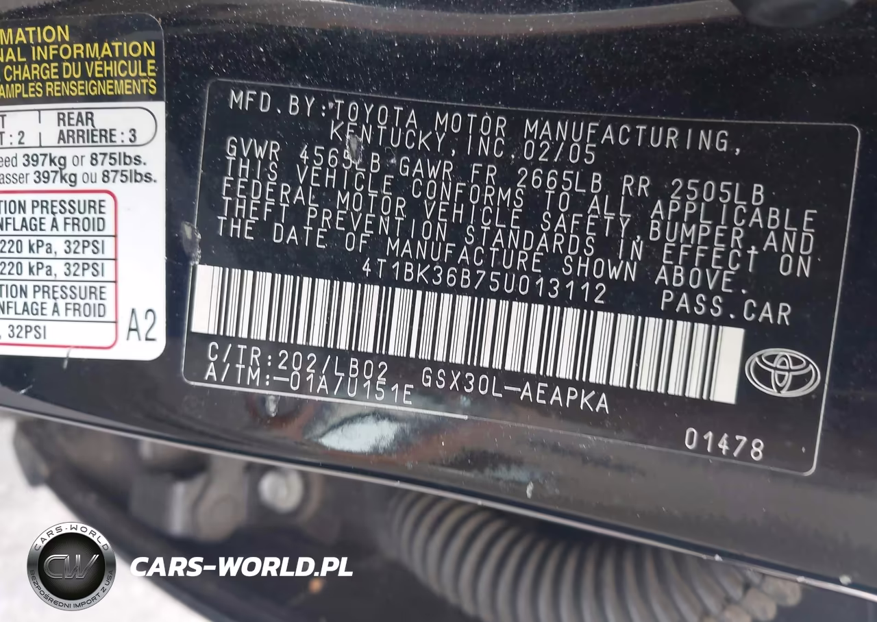 2005 Toyota Avalon Limited VIN:4T1BK36B75U013112 - 9