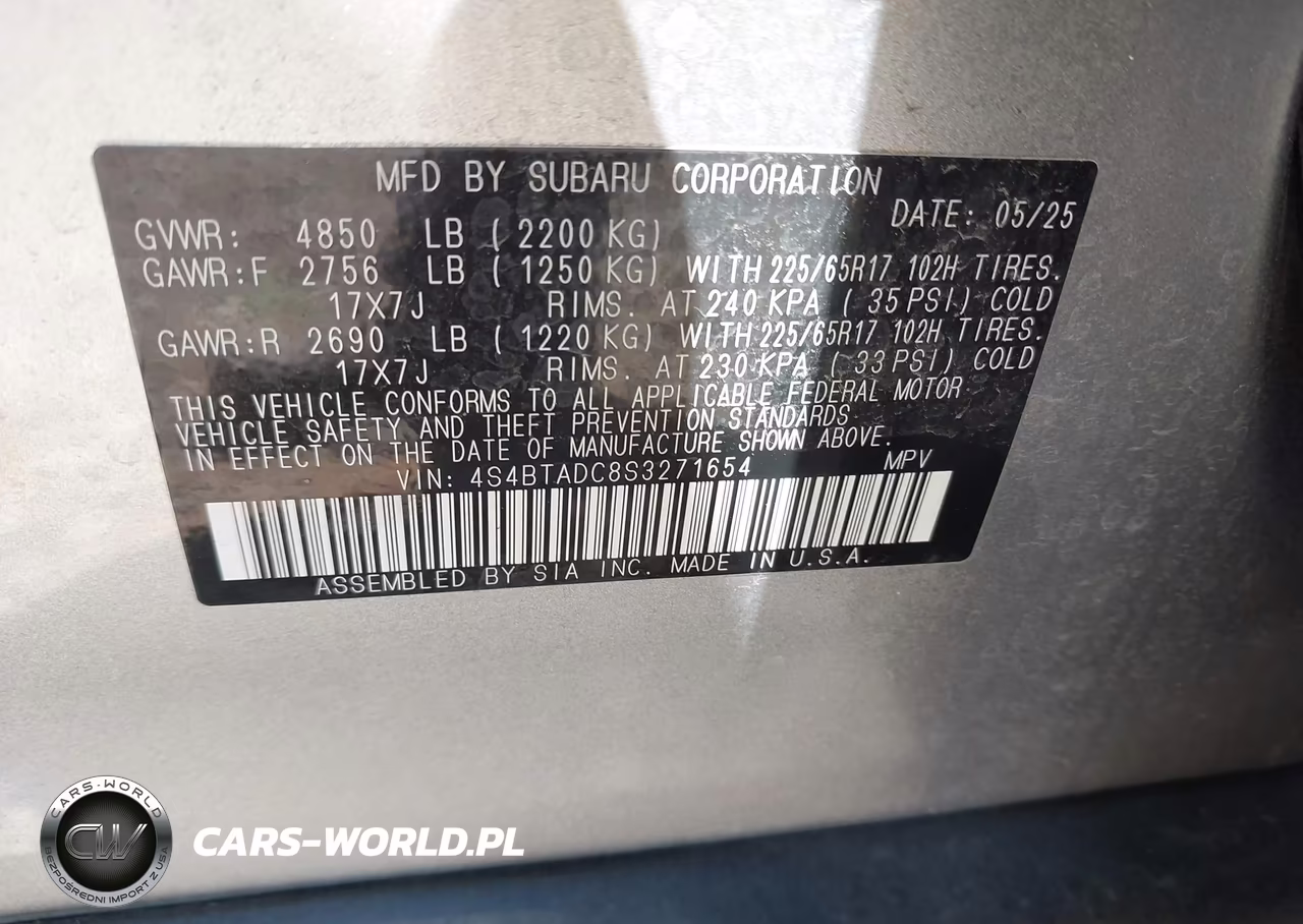 2025 Subaru Outback Premium VIN:4S4BTADC8S3271654 - 9