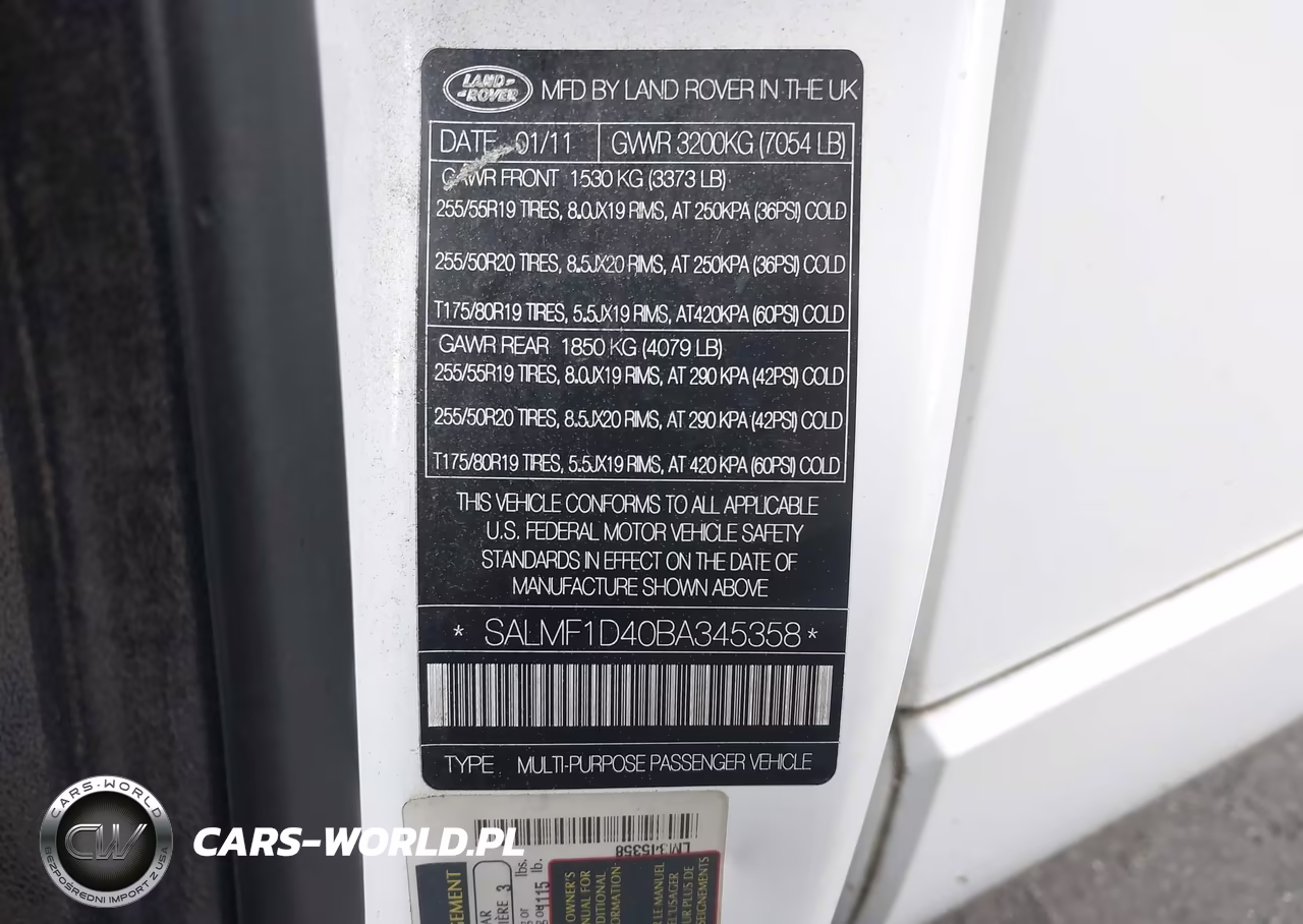 2011 Land Rover Range Rover Hse VIN:SALMF1D40BA345358 - 9