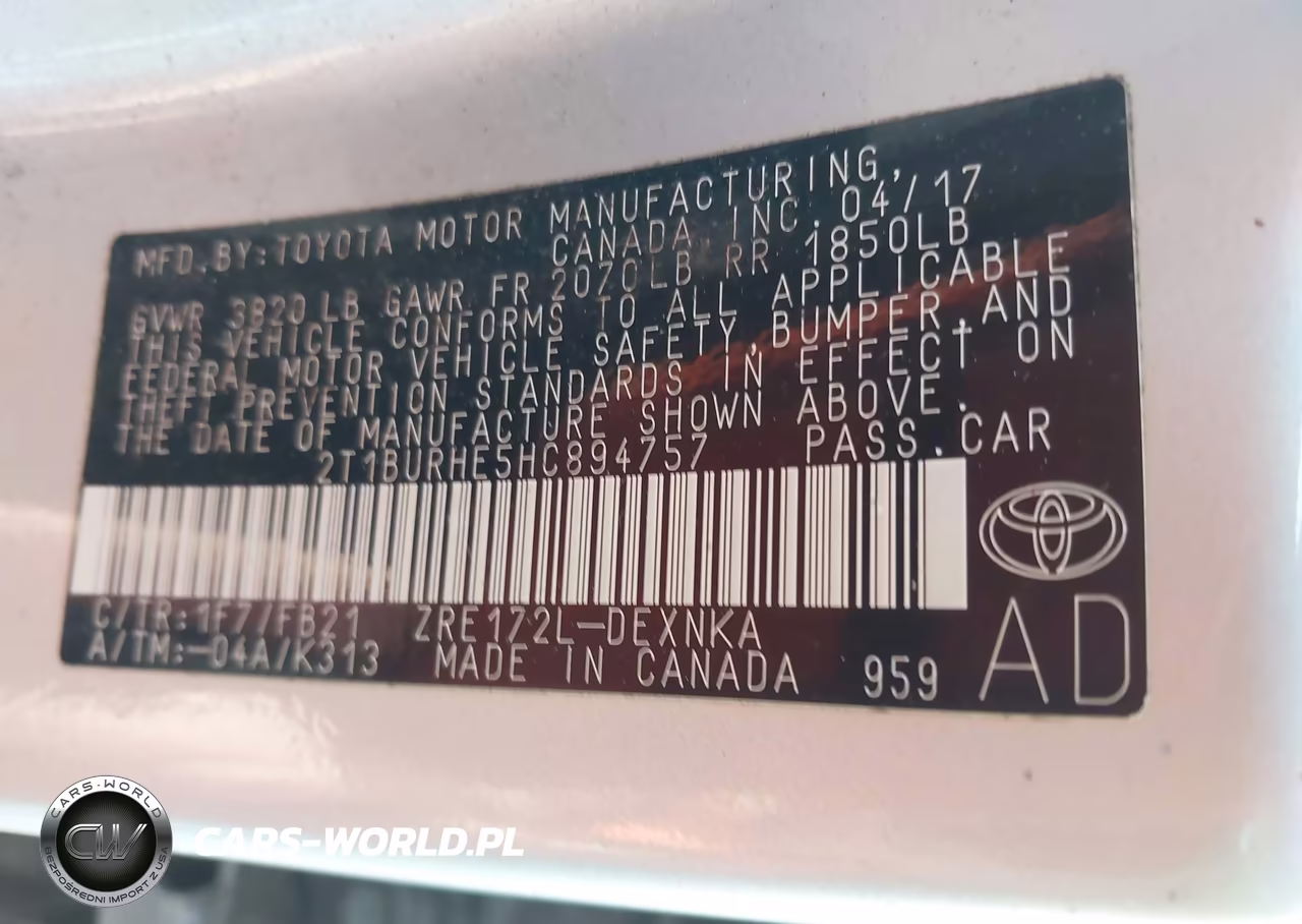 2017 Toyota Corolla Le VIN:2T1BURHE5HC894757 - 9