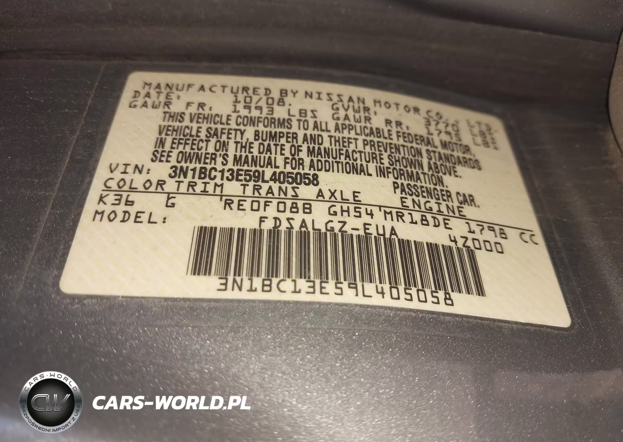 2009 Nissan Versa 1.8Sl VIN:3N1BC13E59L405058 - 9
