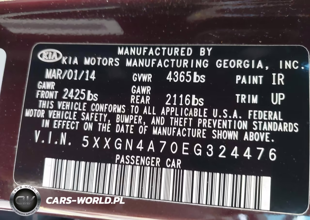 2014 Kia Optima Ex VIN:5XXGN4A70EG324476 - 9