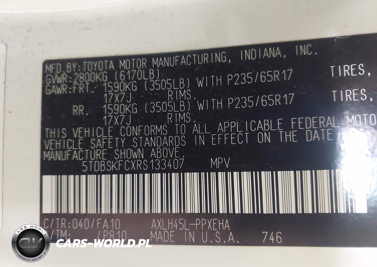 2024 Toyota Sienna Le VIN:5TDBSKFCXRS133407 - 9