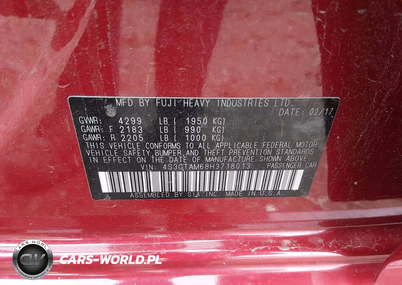 2017 Subaru Impreza 2.0I Sport VIN:4S3GTAM68H3718013 - 9
