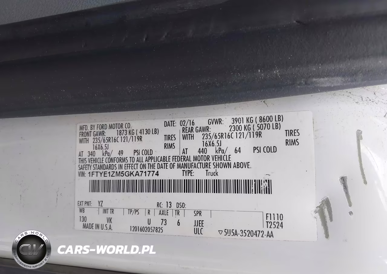 2016 Ford Transit-150 VIN:1FTYE1ZM5GKA71774 - 9