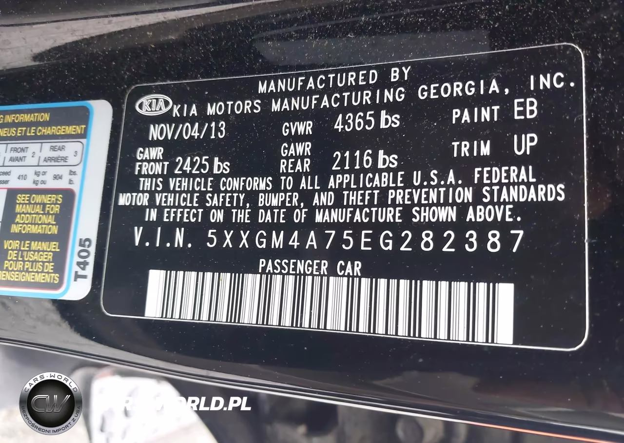 2014 Kia Optima Lx VIN:5XXGM4A75EG282387 - 9