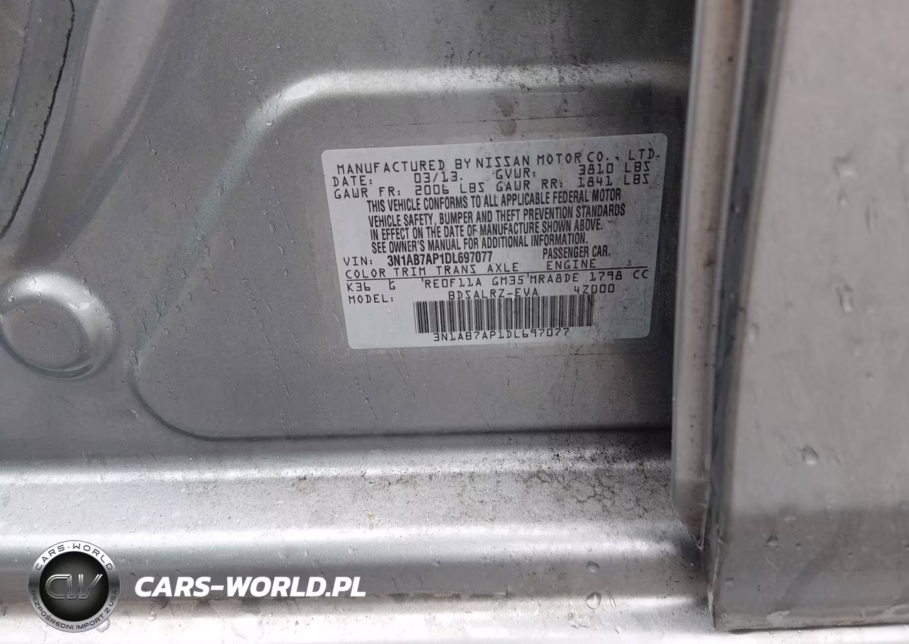 2013 Nissan Sentra Sr VIN:3N1AB7AP1DL697077 - 9