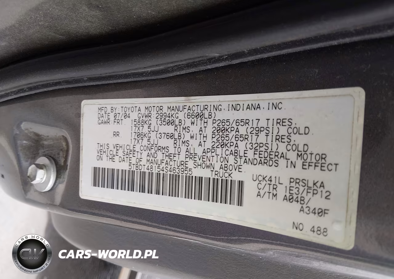 2004 Toyota Tundra Limited V8 VIN:5TBDT48154S463955 - 9