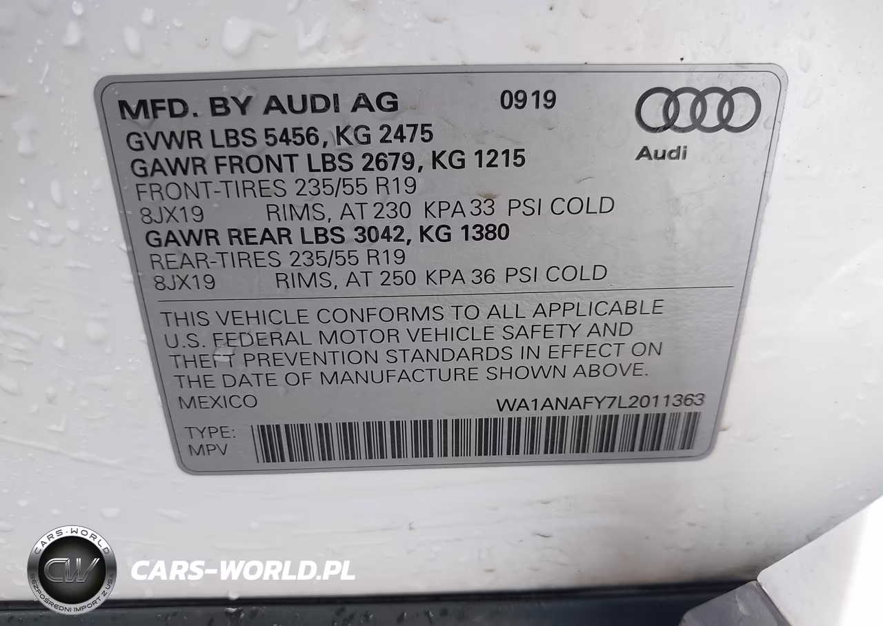 2020 Audi Q5 Premium 45 Tfsi Quattro S Tronic VIN:WA1ANAFY7L2011363 - 9