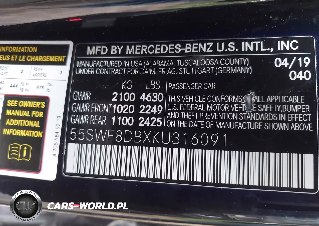 2019 Mercedes-Benz C 300 VIN:55SWF8DBXKU316091 - 9