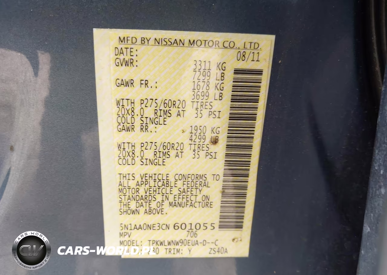 2012 Nissan Armada Platinum VIN:5N1AA0NE3CN601055 - 9