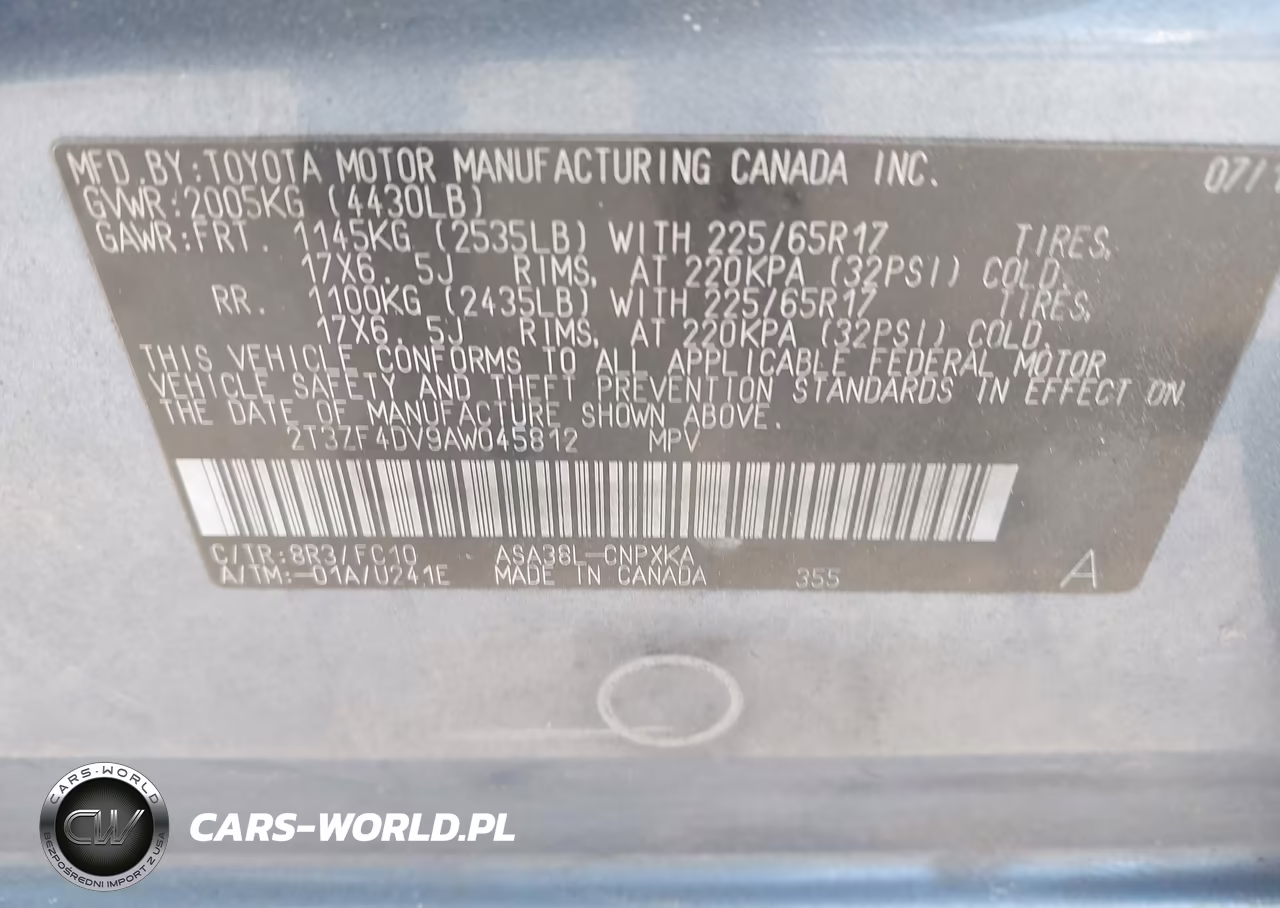 2010 Toyota Rav4 VIN:2T3ZF4DV9AW045812 - 9