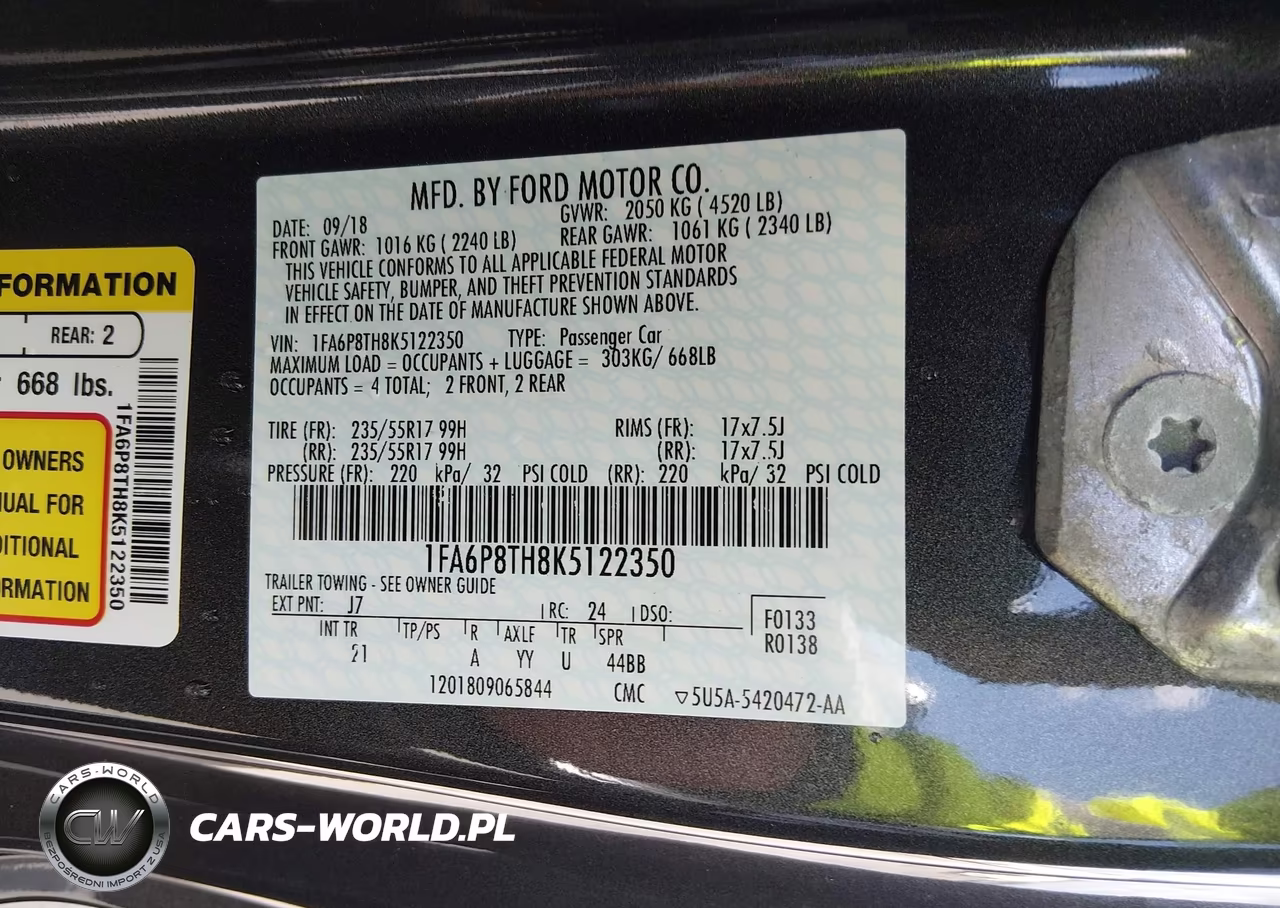 2019 Ford Mustang Ecoboost VIN:1FA6P8TH8K5122350 - 9