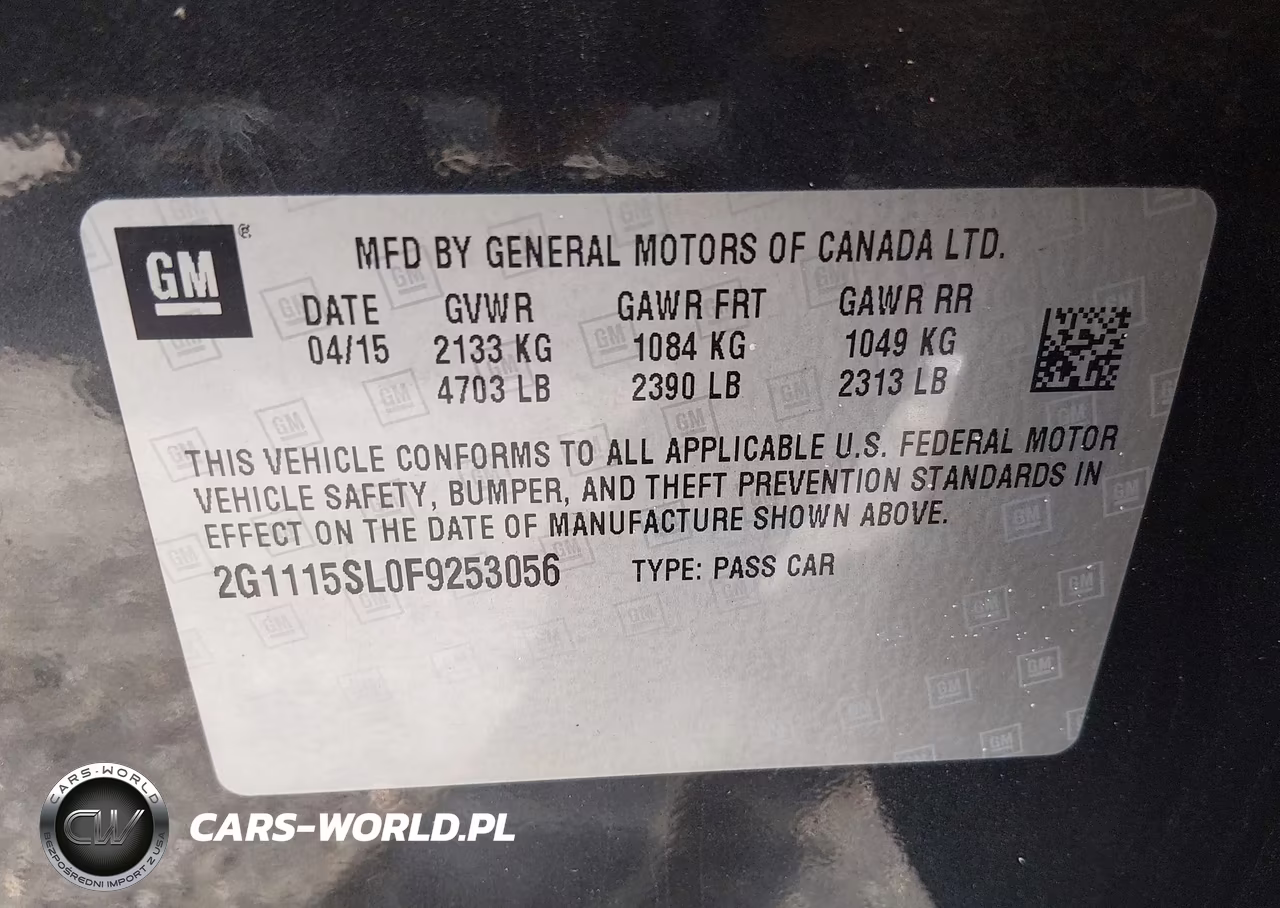 2015 Chevrolet Impala 1Lt VIN:2G1115SL0F9253056 - 9