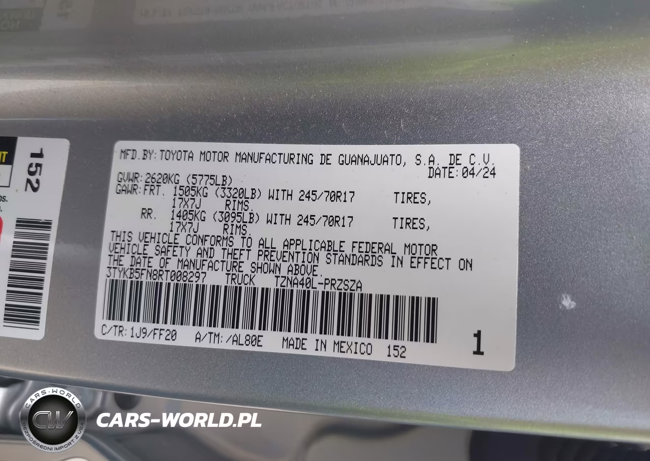 2024 Toyota Tacoma Sr5 VIN:3TYKB5FN8RT008297 - 9