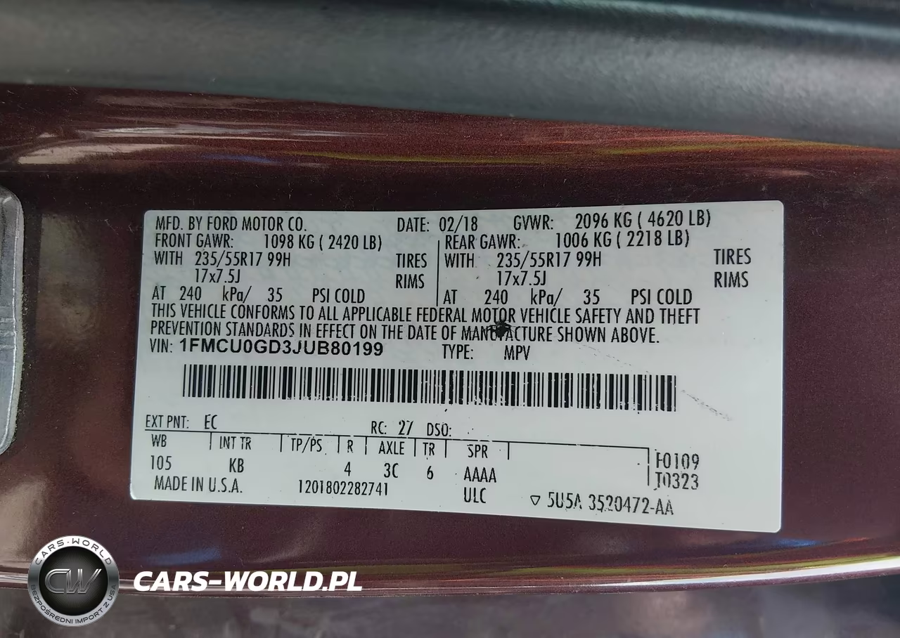 2018 Ford Escape Se VIN:1FMCU0GD3JUB80199 - 9
