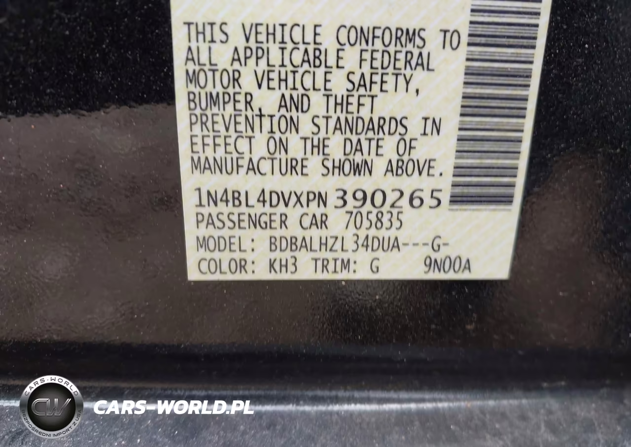 2023 Nissan Altima Sv Fwd VIN:1N4BL4DVXPN390265 - 9